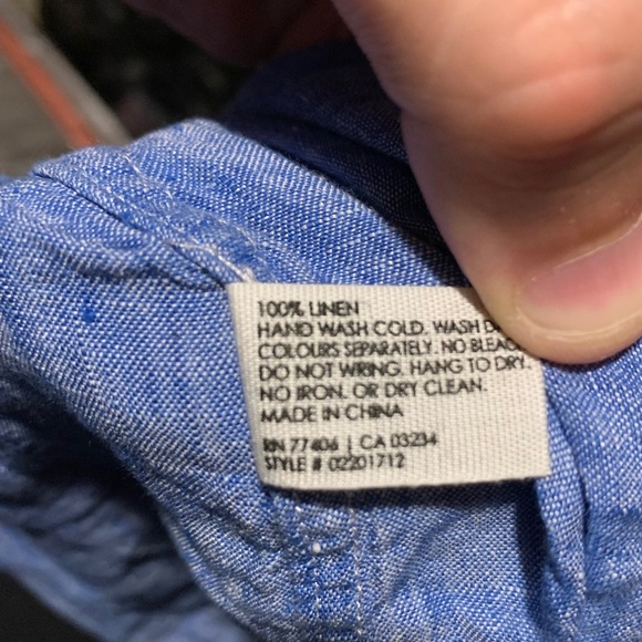 Club Monaco -Men’s Linen Blue Button Down Shirt- S - Picture 7 of 7